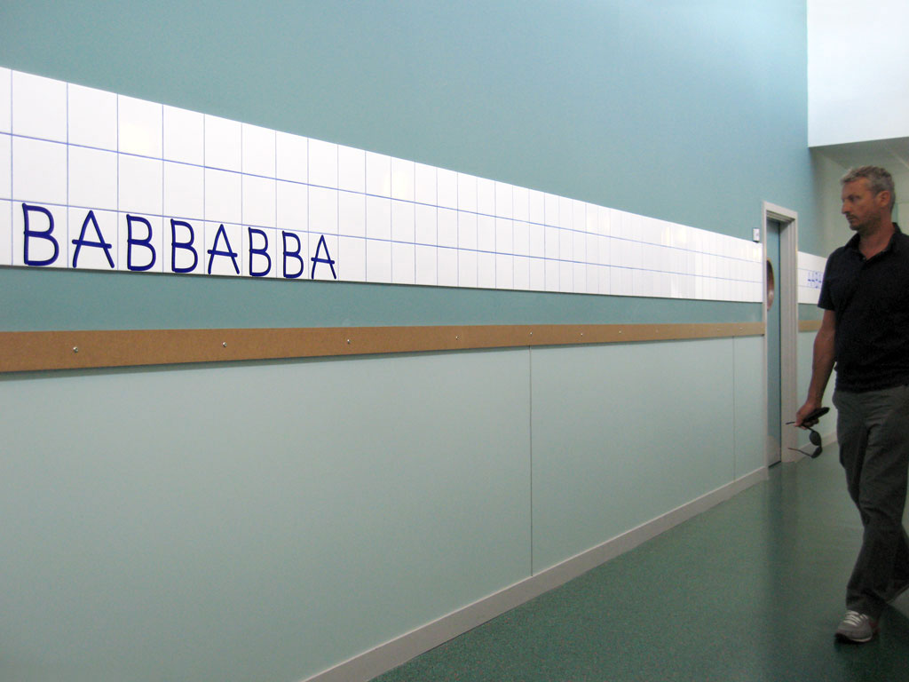 Claude Closky, ‘1, 11, 111,’ 2007-2008, commission for Françoise Giroud secondary school, Vincennes. Earthenware tiles.