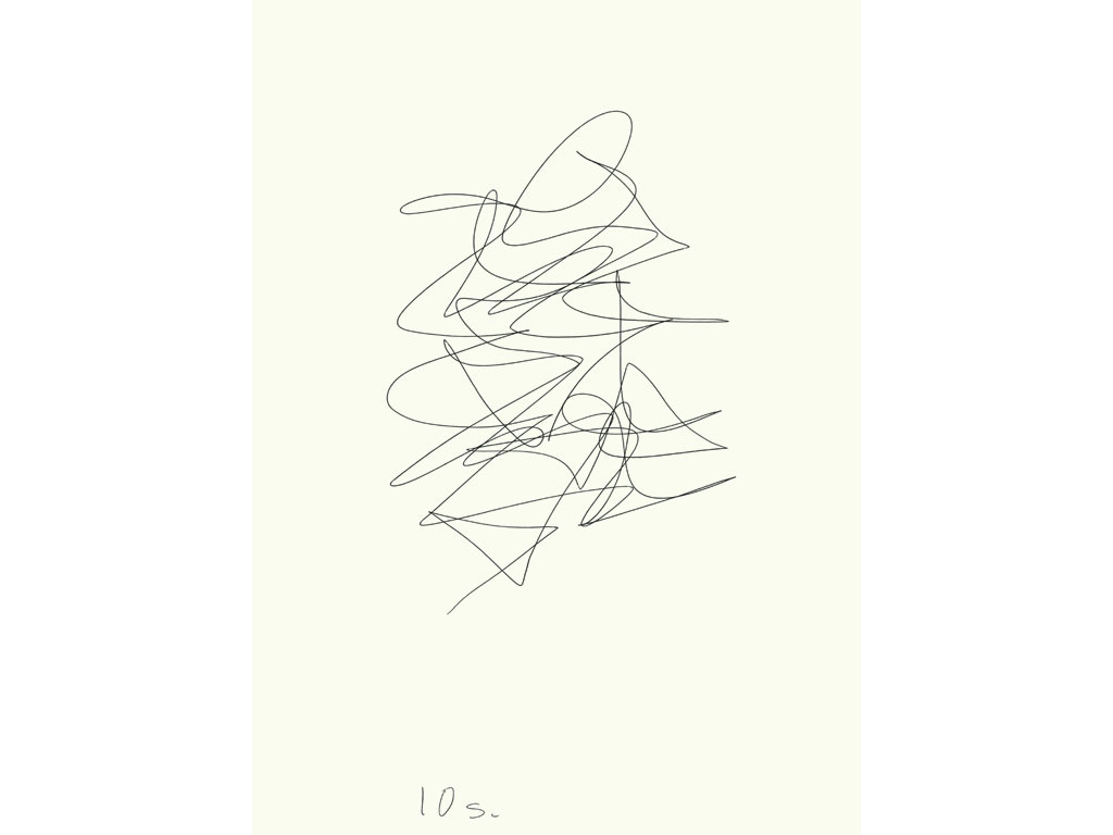 Claude Closky, ‘1 s. - 10 s.’, 2007, black ballpoint on paper, diptyque, twice 35 x 25,5 cm.