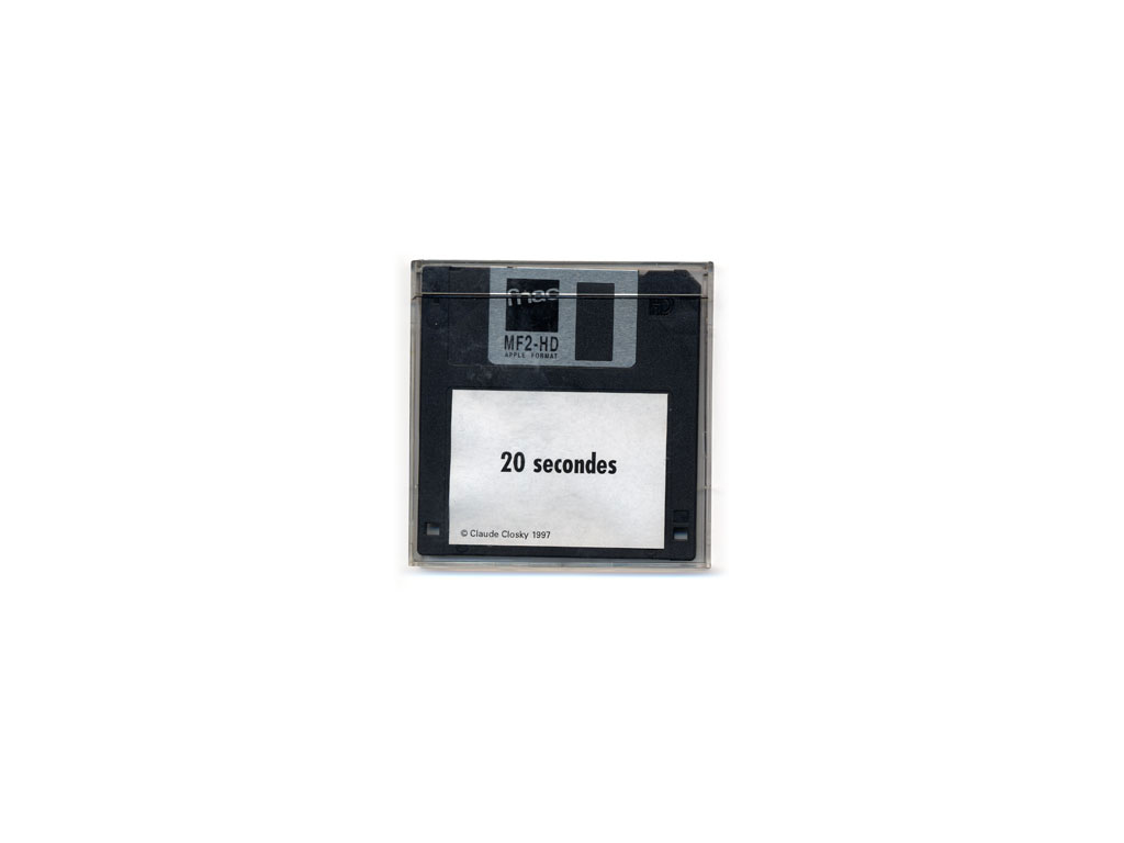 Claude Closky, ‘20 secondes’, 1997, 3.5“ floppy disk for Macintosh, 20 seconds.