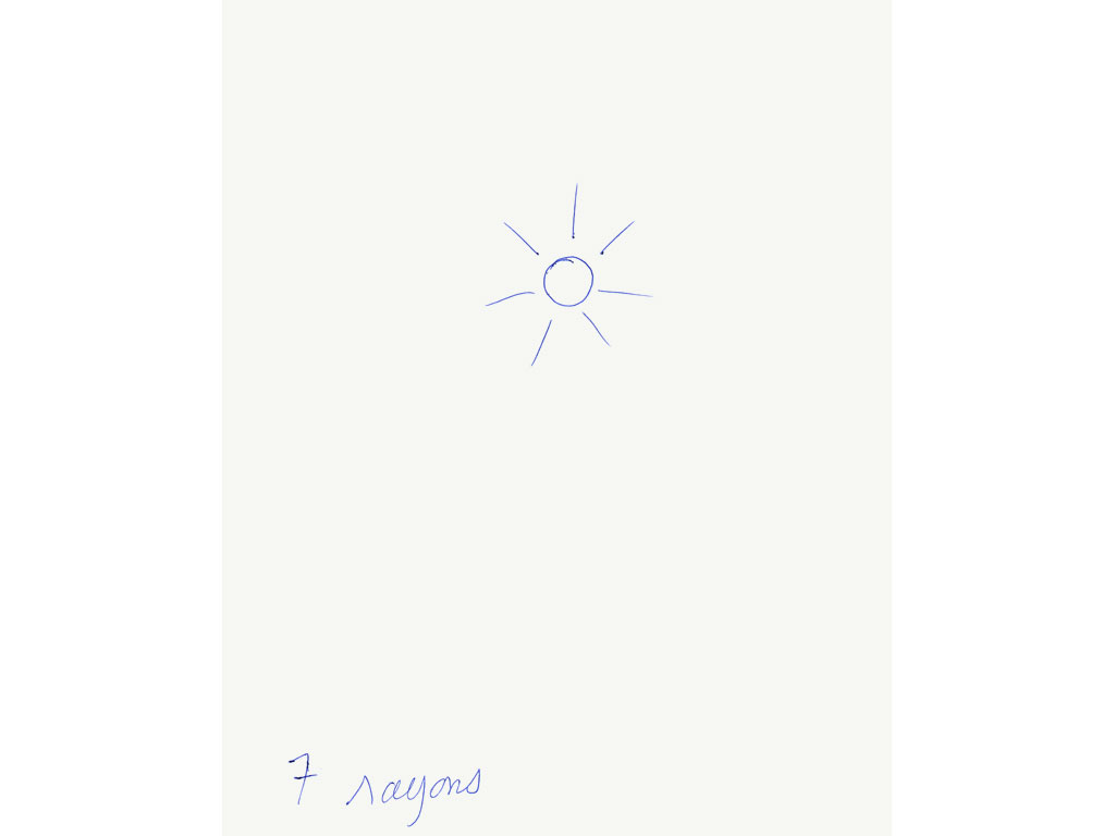 Claude Closky, ‘7 rayons [7 rays]’, 1994, ballpoint pen on paper, 30 x 24 cm.
