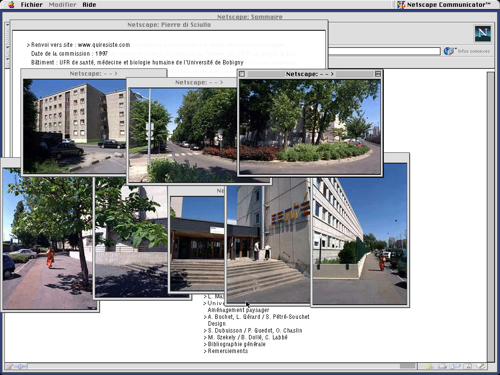 Claude Closky, ‘art_architecture’, 2000, web site conception. Realisation: Jean-Noël Lafargue. Html, Javascrit, Flash. (http://www.artarchitecture.culture.fr).
