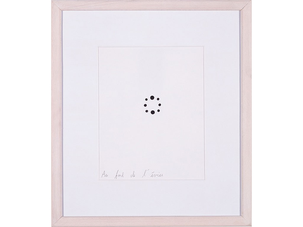 Claude Closky, ‘Au fond de l’évier [at the bottom of the sink],’ 1990, black ballpoint pen on paper, 30 x 24 cm.