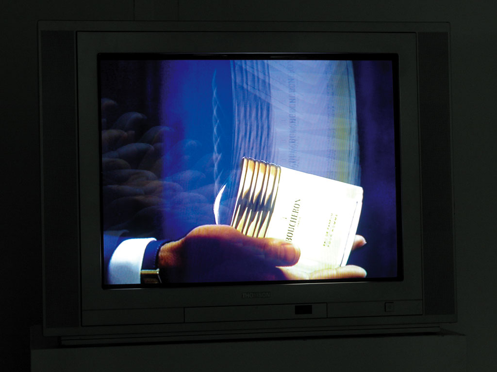 Claude Closky, ‘Boucheron’, 1998, monitor, dvd, dvd player, silent, 3 minutes. Exhibition view Galerie Roger Pailhas, Marseille. 5 March - 30 April 2004