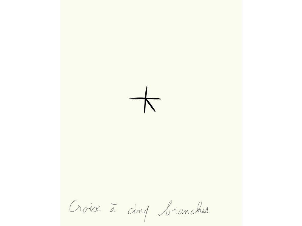 Claude Closky, ‘Croix à cinq branches [Five-pointed cross]’, 1996, black ballpoint pen on paper, 30 x 24 cm.