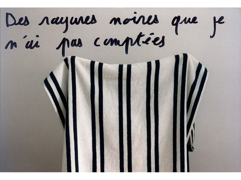 Claude Closky, ‘Des rayures noires que je n’ai pas comptées [Black stripes I haven’t counted]’, 1995, c-print, permanent felt pen, 15,2 x 22,5 cm.