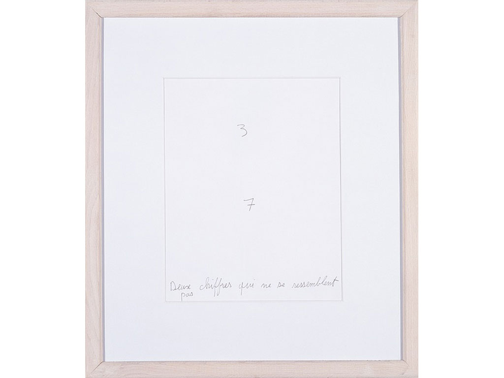 Claude Closky, ‘Deux chiffres qui ne se ressemblent pas [two figures that don’t look alike]’, 1993, blue ballpoint pen on paper, 30 x 24 cm.