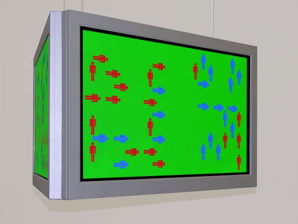 Claude Closky, ‘Divisions’, 2005, 3 flat 16/9 screen, 3 computers, silent, dimensions variable, unlimited duration.