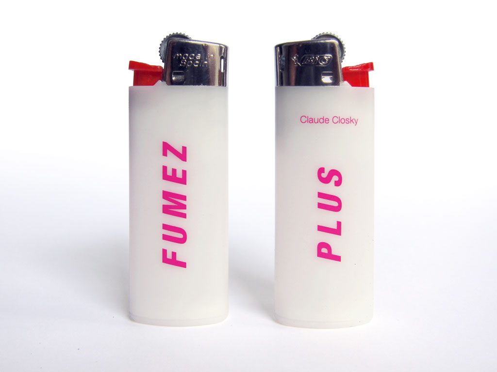 Claude Closky, ‘Fumez plus [Smoke more]’, 1999, lighter, Paris: Colette.