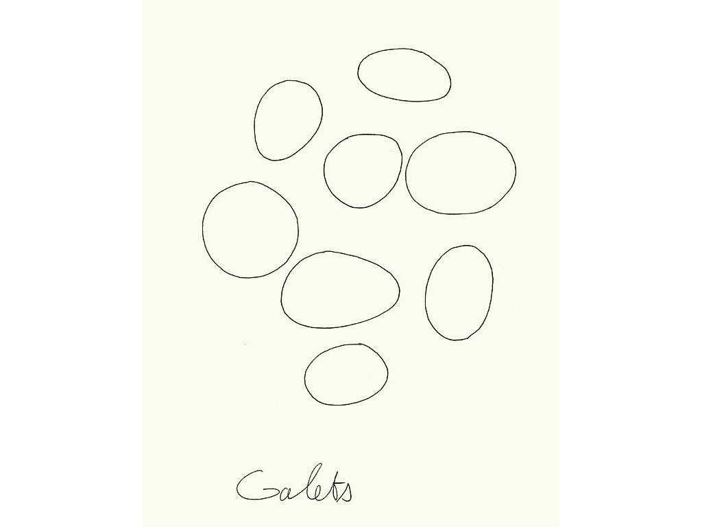 Claude Closky, ‘Galets [Sea stones]’, 1996, ballpoint pen on paper, 30 x 24 cm.