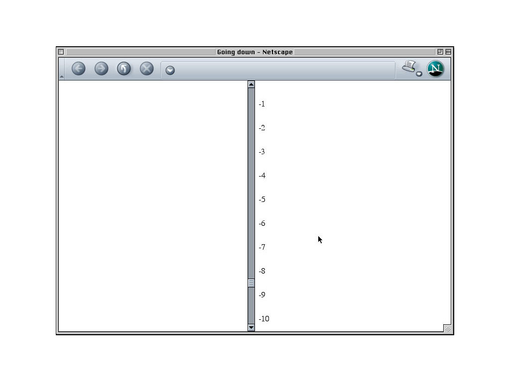 Claude Closky, ‘Going down’, 2002, web site, Javascript (http://www.sittes.net/goingdown).