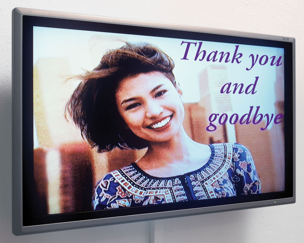 Claude Closky, ‘Hello and Welcome’, 2000, monitor, dvd, dvd player, silent, loop.