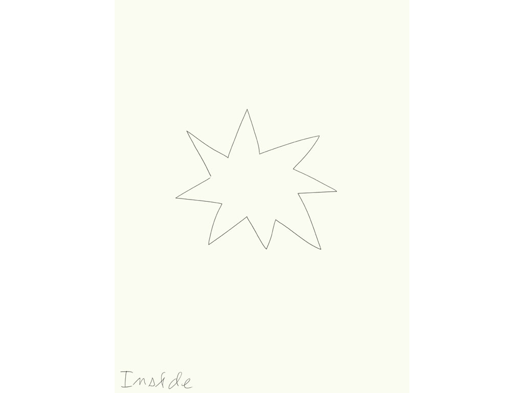 Claude Closky, ‘Inside (star)’, 2008, black ballpoint on paper, diptyque, twice 40 x 30 cm.