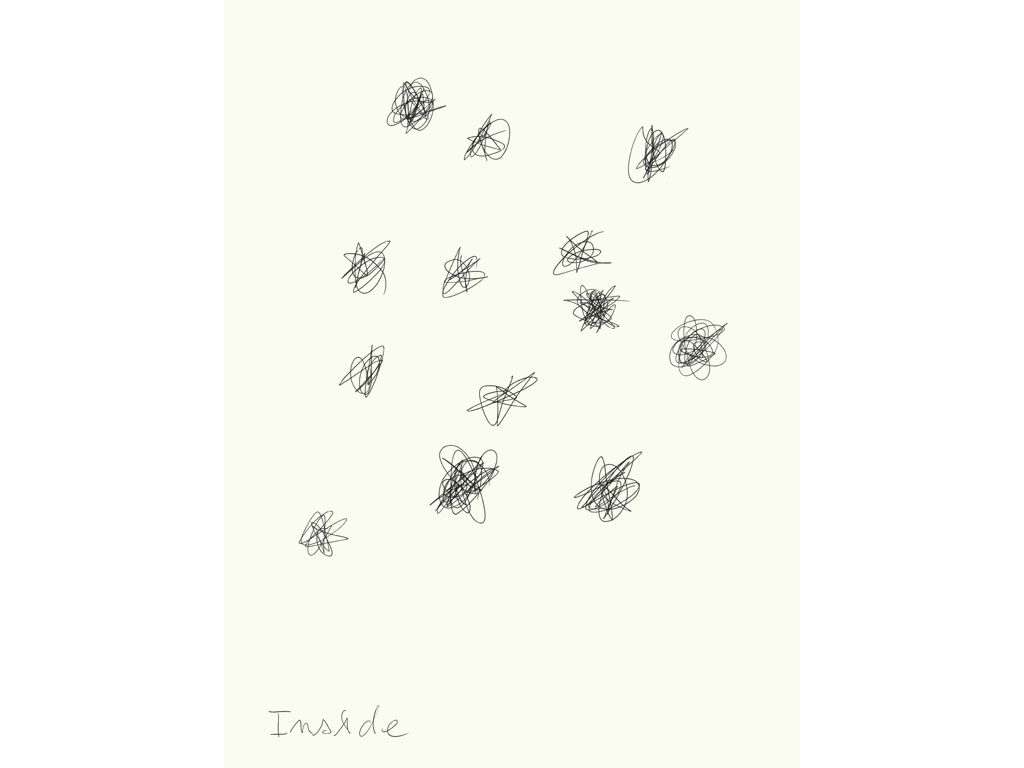 Claude Closky, ‘Inside (triangle)’, 2008, black ballpoint on paper, diptyque, twice 40 x 30 cm.