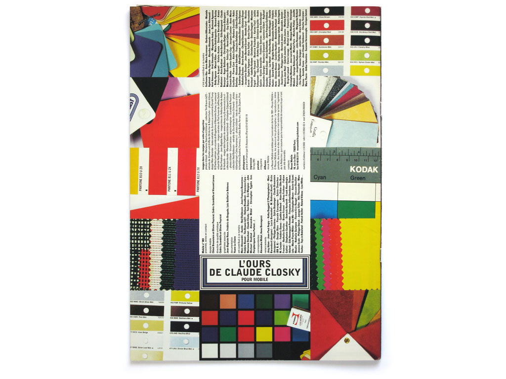 Claude Closky, ‘L’ours [The Colophon]’, 2001, Paris: Mobile #3, edited by Chloé Braunstein & Olivier Peyricot, Cédric Scandella & Vincent Leroux, p. 60.