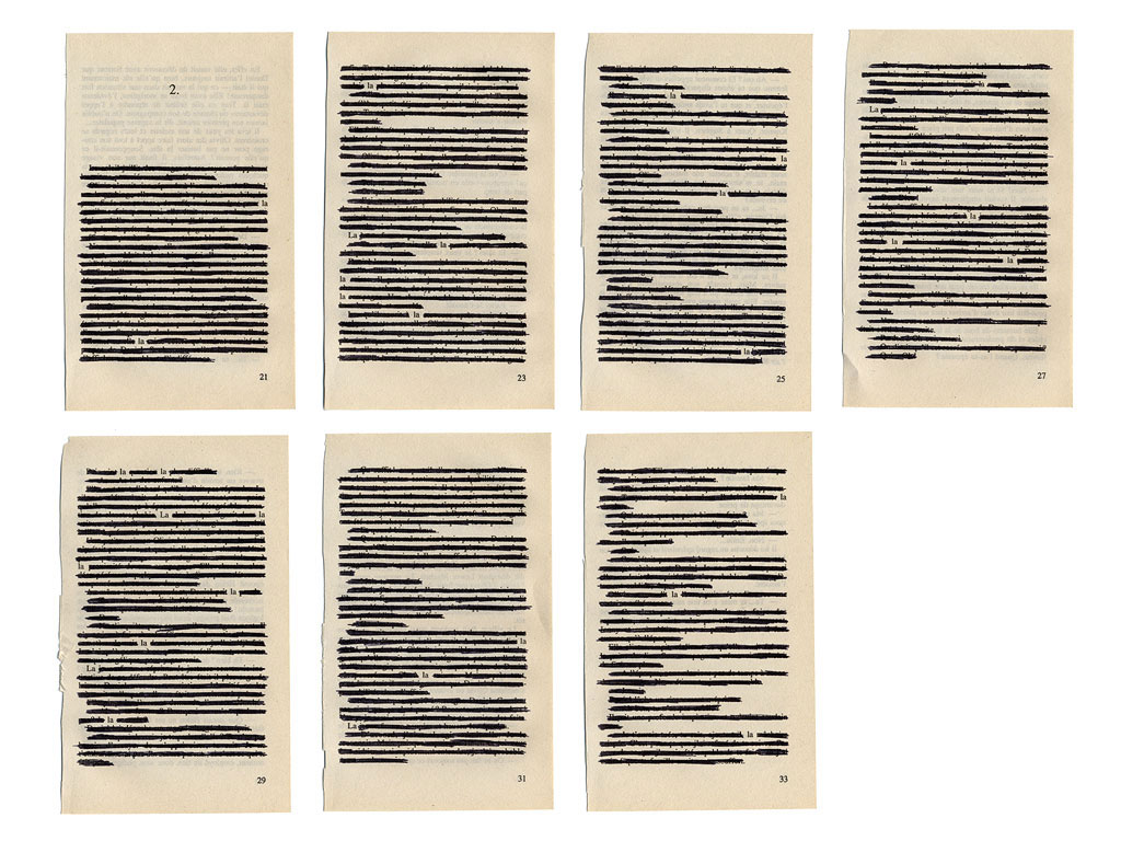 Claude Closky, ‘La la la,  2’, 2003, black ball-point on book pages, 50  x 65 cm.