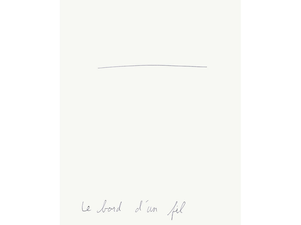 Claude Closky, ‘Le bord d’un fil [the side of a piece of thread]’, 1993, ballpoint pen on paper, 30 x 24 cm.