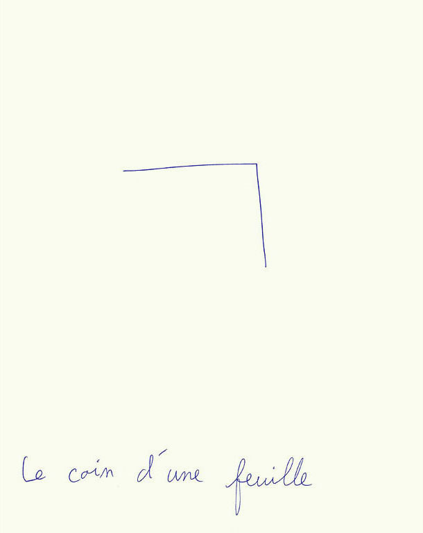 Claude Closky, ‘Le coin d’une feuille [the corner of a sheet of paper]’, 1992, ballpoint pen on paper, 30 x 24 cm.