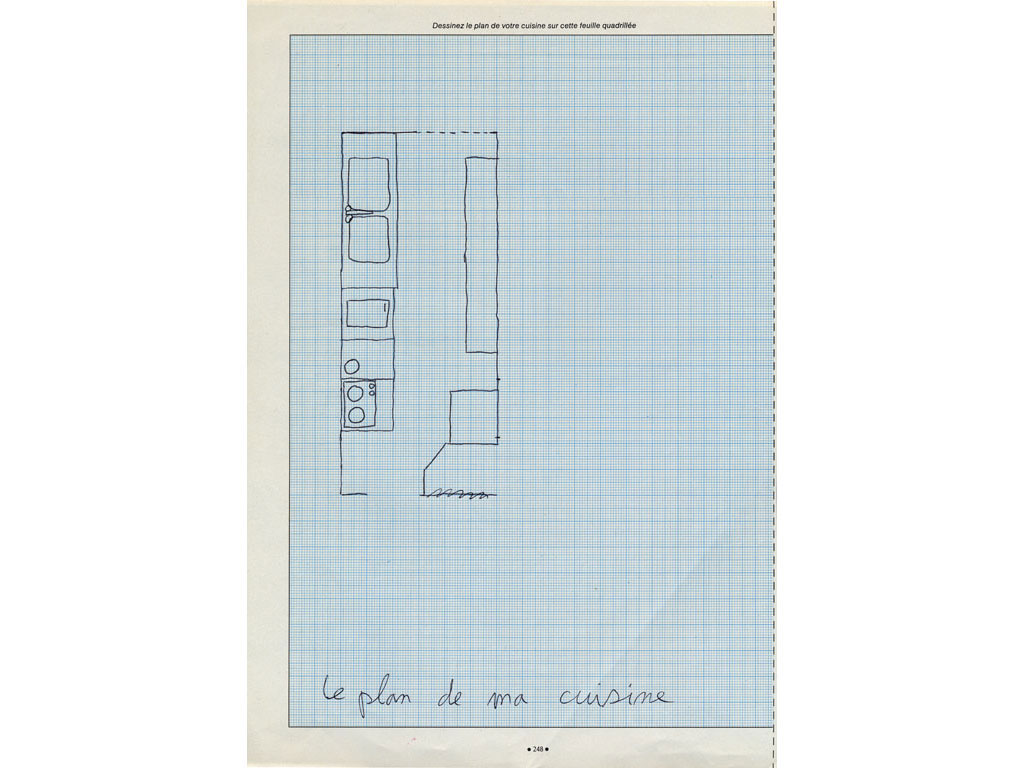 Claude Closky, ‘Le plan de ma cuisine [The blueprint of my kitchen]’, 1992, ballpoint pen on paper, 30 x 24 cm.
