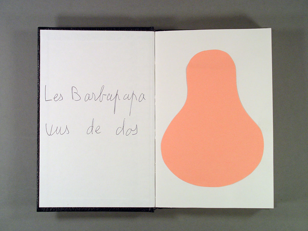 Claude Closky, ‘Les Barbapapa vus de dos’, 1997, collage, sketch book, 200 pages, 21,5 x 14,5 cm.