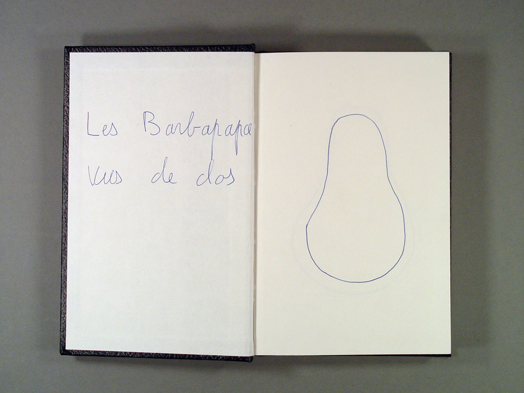 Claude Closky, ‘Les Barbapapa vus de dos’, 1997, ballpoint pen, sketch book, 200 pages, 21,5 x 14,5 cm.