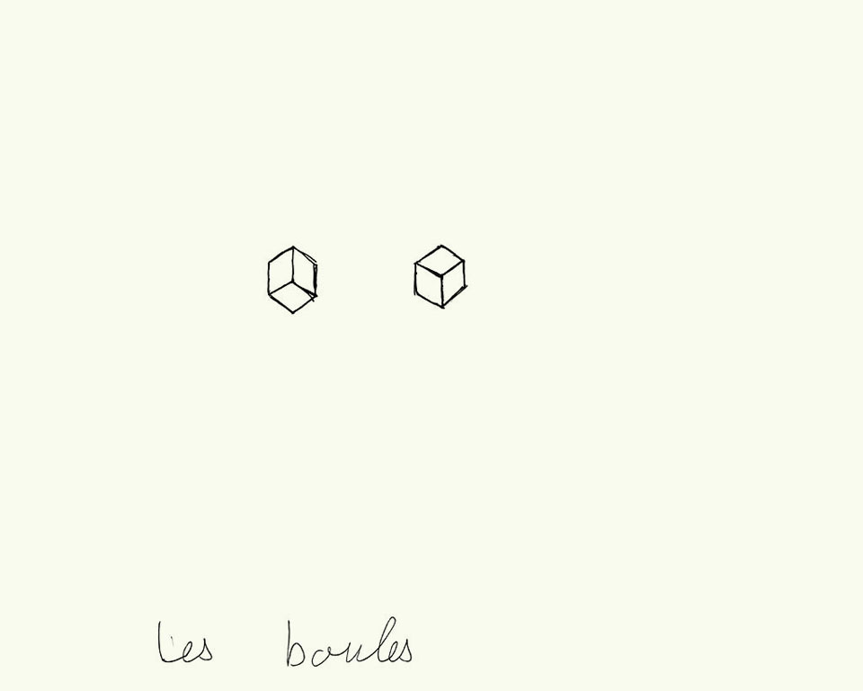 Claude Closky, ‘Les boules [Balls]’, 1990, ballpoint pen on paper, 30 x 24 cm.