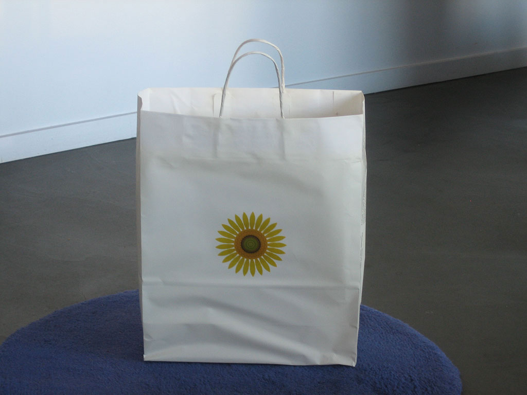 Claude Closky, ‘Perfect Nature’, 2002, paper bag. Pisa: Fondation Teseco per l’Arte,  39 x 32 x 13 cm.