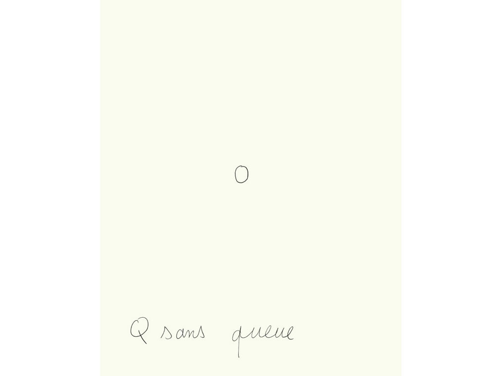 Claude Closky, ‘Q sans queue [Q without a tail]’, 1996, black ballpoint pen on paper, 30 x 24 cm.