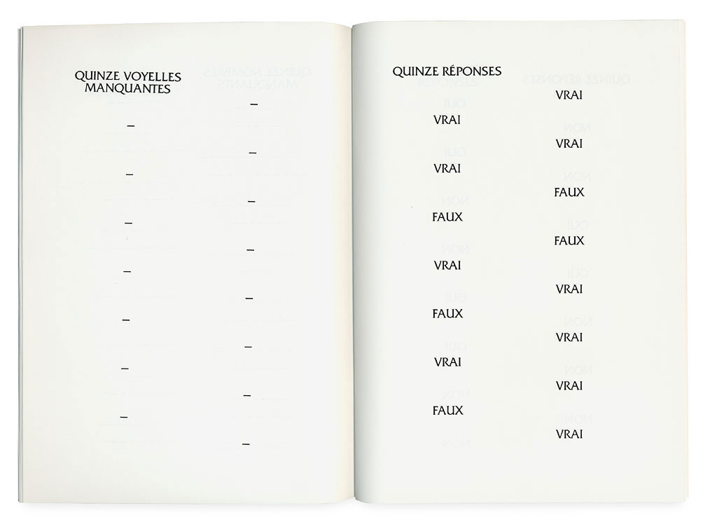 Claude Closky, ‘Quinze ongles… [fifiteen nails and so on…]’, 1990, artist’s publication, b&w photocopy, 64 pages, 21 x 15 cm.