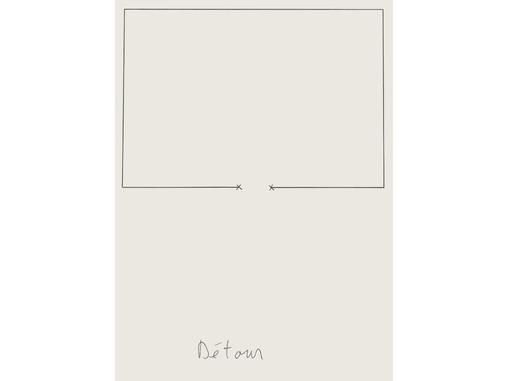 Claude Closky, ‘Raccourci / Détour [Shortcut  / Detour]’, 2004, black ballpoint pen on paper, 2 drawings 35 x 25,5 cm.