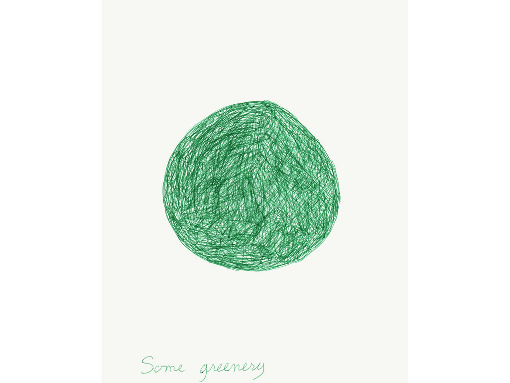 Claude Closky, ‘Some Greenery’, 1991, ballpoint pen on paper, 30 x 24 cm.