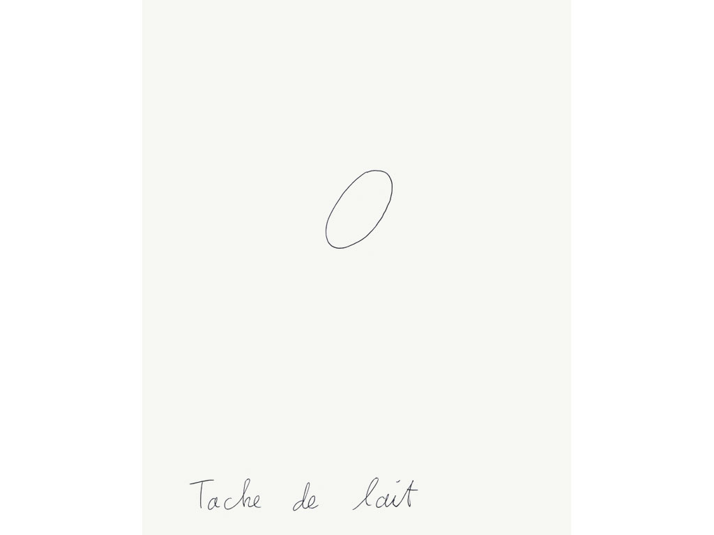 Claude Closky, ‘Tache de lait [Milk Stain]’, 1995, ballpoint pen on paper, 30 x 24 cm.