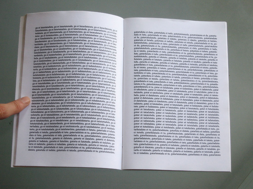 Claude Closky, ‘Tagada et Turlututu’, 1991, artist’s publication, b&w photocopy, 102 pages, 21 x 15 cm.