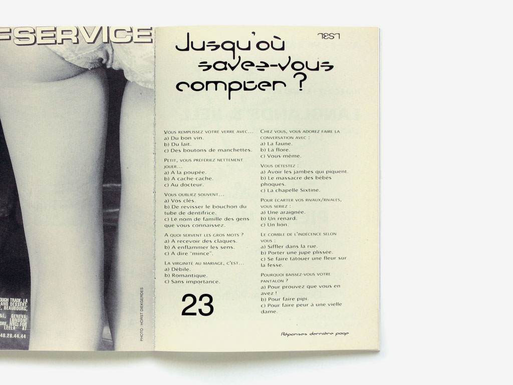 Claude Closky, ‘Test: Jusqu’où savez-vous compter ? [Test: How Far Can You Count?]’, 1996, Paris: Purple prose #11, column 23.
