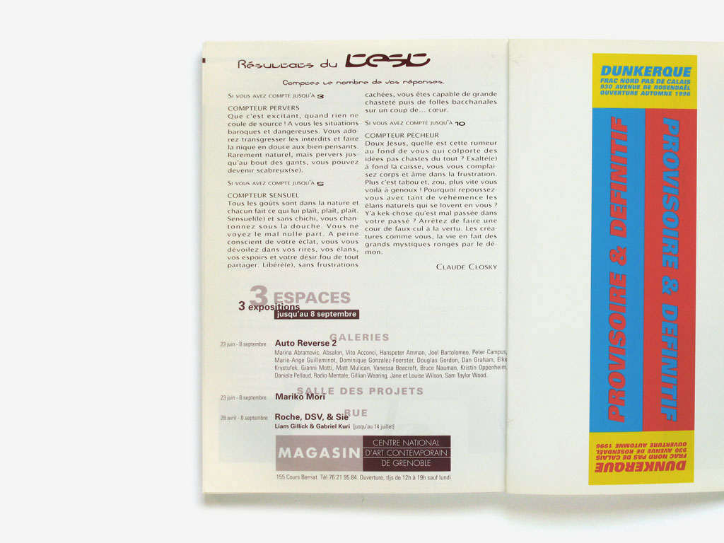 Claude Closky, ‘Test: Jusqu’où savez-vous compter ? [Test: How Far Can You Count?]’, 1996, Paris: Purple prose #11, column 23.