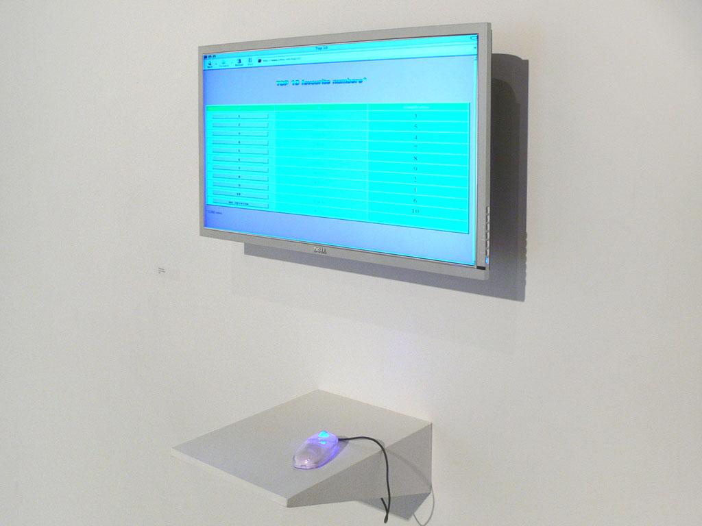 Claude Closky, ‘Top 10’, 2003, interactive web site, Php (http://www.sittes.net/top10).