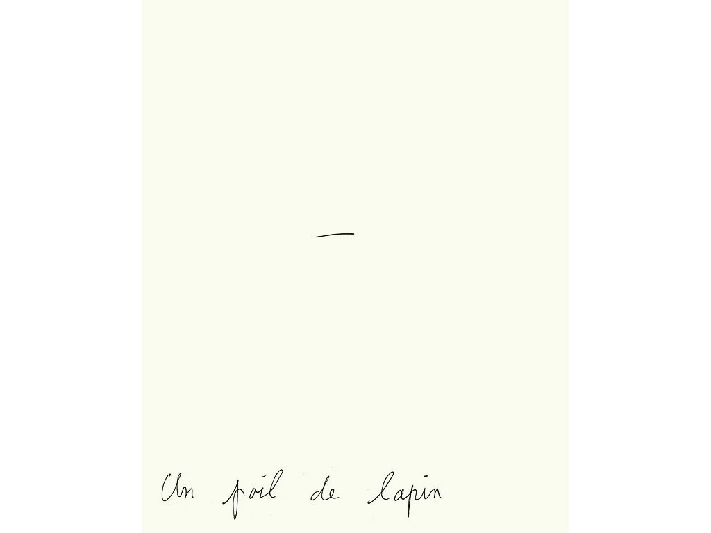Claude Closky, ‘Un poil de lapin [a rabbit hair]’, 1993, ballpoint pen on paper, 30 x 24 cm.