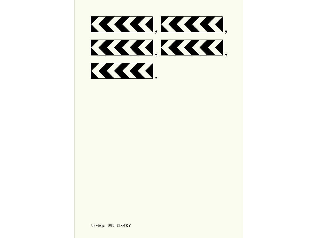 Claude Closky, ‘Un virage [Curve],’ 1989, laser print on paper, 29,7 x 21 cm.