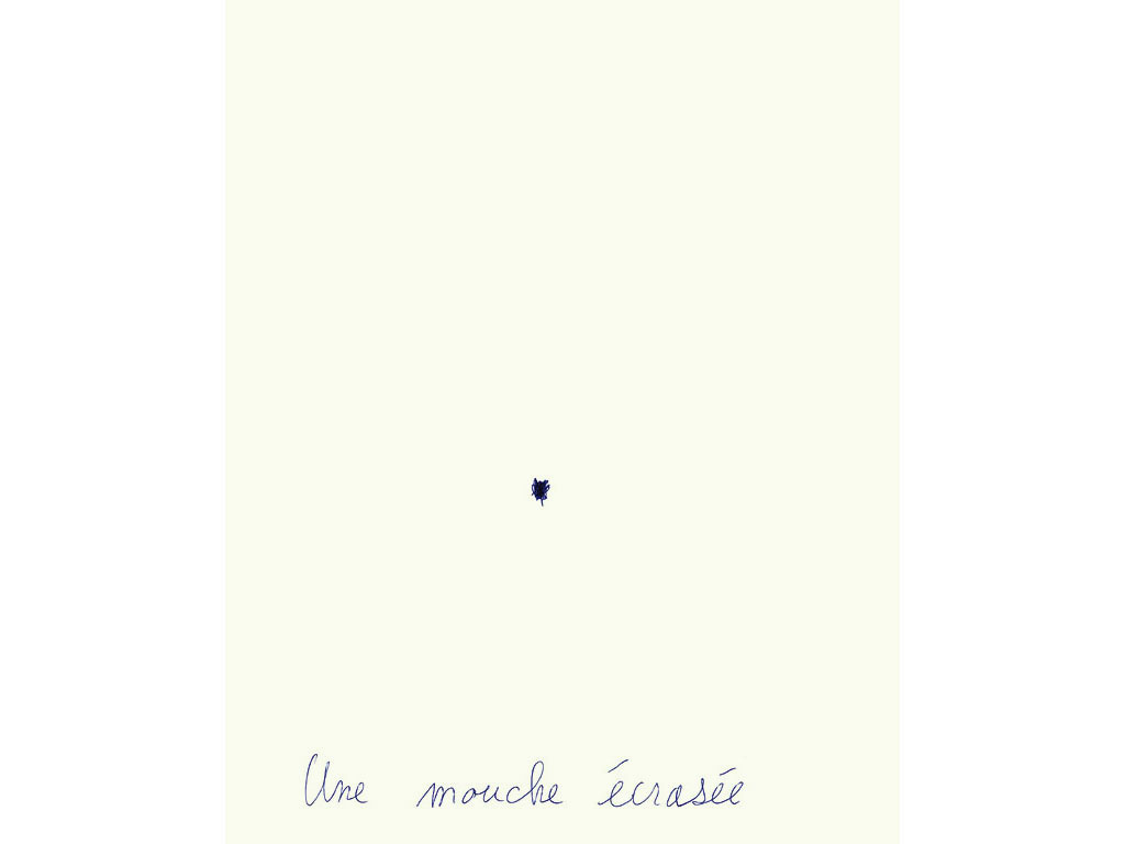 Claude Closky, ‘Une mouche écrasée [a squashed fly] ’, 1994, ballpoint pen on paper, 30 x 24 cm.