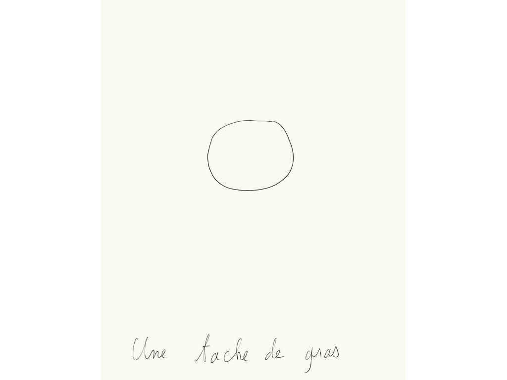 Claude Closky, ‘Une tache de gras [A grease spot]’, 1995, black ballpoint pen on paper, 30 x 24 cm.
