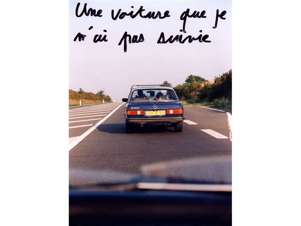 Claude Closky, ‘Une voiture que je n’ai pas suivie [A car I haven’t followed]’, 1995, c-print, permanent felt pen, 22,5 x 15,2 cm.