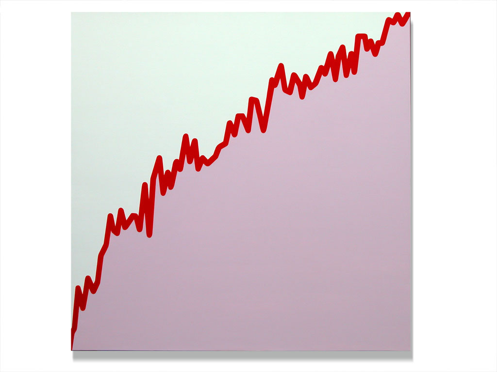 Claude Closky, ‘Untitled (AGL.MI-20-09-01-30-04-02)’, 2003, acrylic on canvas, 180 x 180 cm.