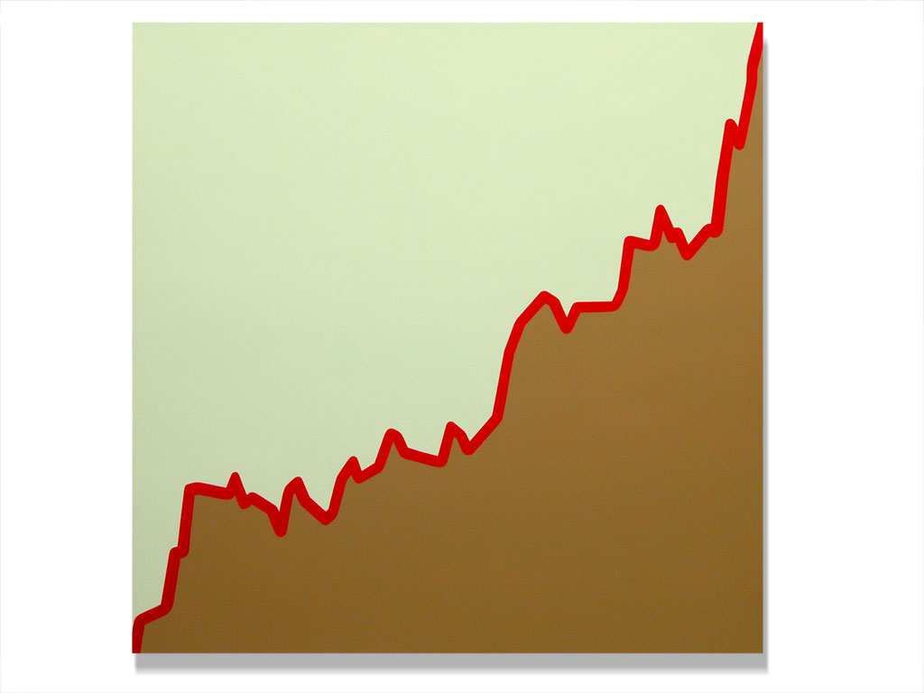 Claude Closky, ‘Untitled (FIA.MI-14-01-98-06-04-98)’, 2003, acrylic on canvas, 180 x 180 cm.