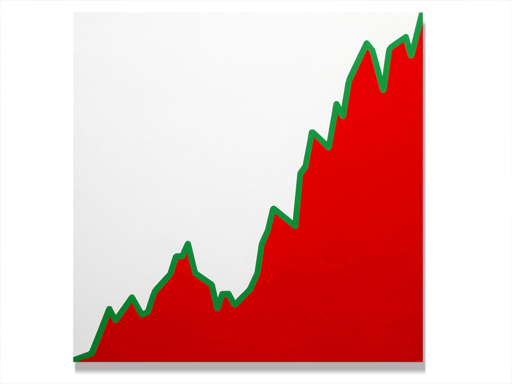 Claude Closky, ‘Untitled (NTV.MI-27-12-02-27-02-03)’, 2003, acrylic on canvas, 180 x 180 cm.