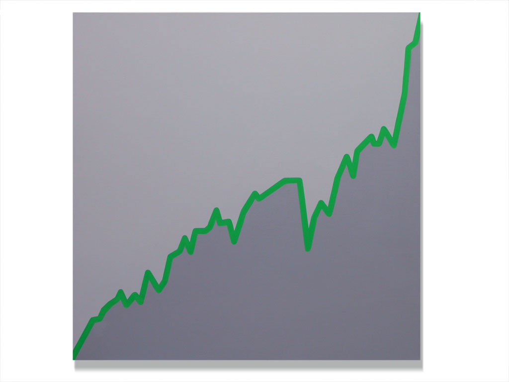 Claude Closky, ‘Untitled (STM.MI-26-10-99-08-02-00)’, 2003, acrylic on canvas, 180 x 180 cm.