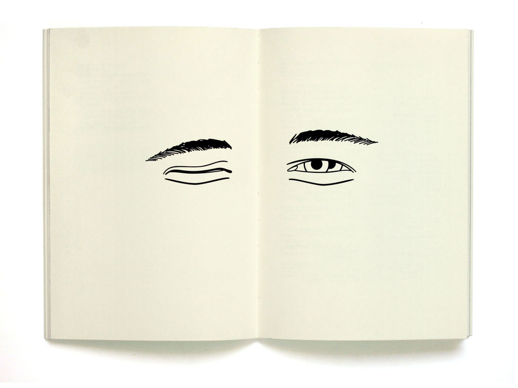 Claude Closky, ‘Untitled (2 pupils)’, 1995, Paris: Florence Loewy, in Fiction? Non Fiction?, pp. 41-42, double page, 22,5 x 31 cm.