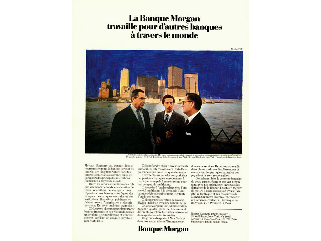 Claude Closky, ‘Untitled (Banque Morgan)’, 1992, blue ballpoint on printed matter, 30 x 24 cm.