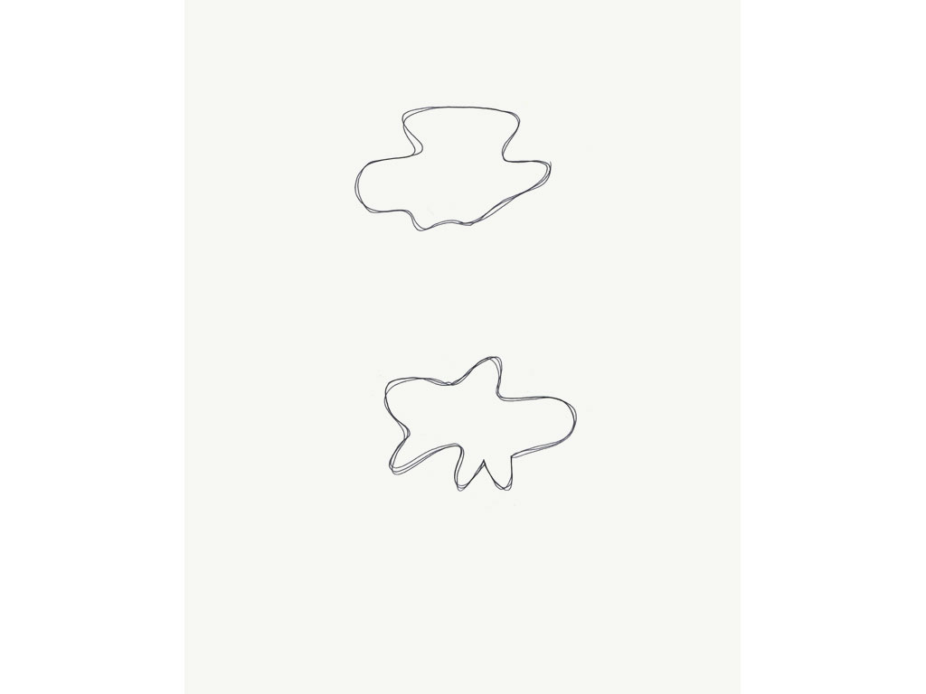 Claude Closky, ‘Untitled (loose forms)’, 1996, black ballpoint pen on paper, 30 x 24 cm.