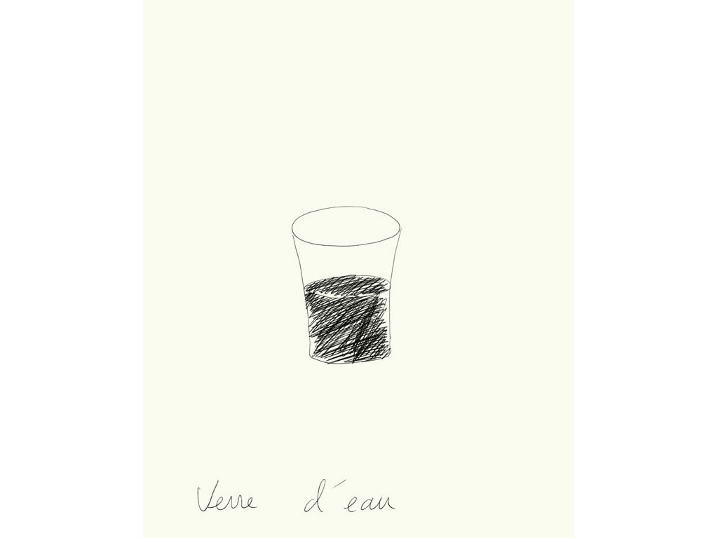 Claude Closky, ‘Verre d’eau [Glass of water]’, 1996, ballpoint pen on paper, 30 x 24 cm.