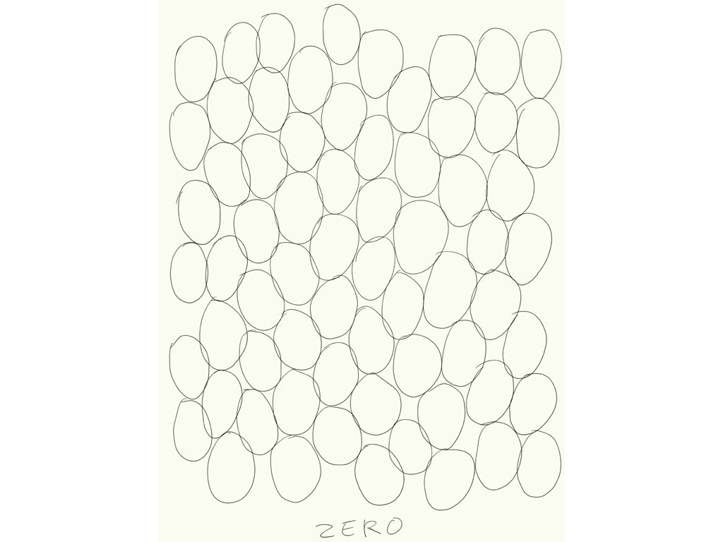 Claude Closky, ‘Zero (4)’, 2009, black ballpoint pen on paper, 40 x 30 cm.