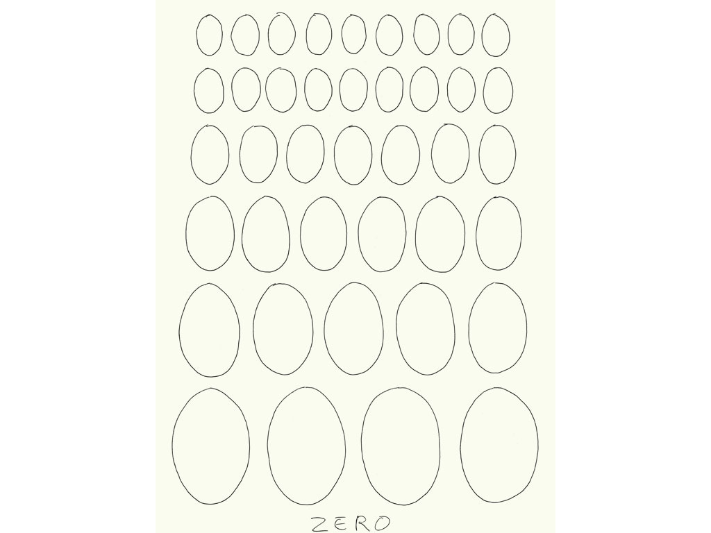 Claude Closky, ‘Zero (6)’, 2009, black ballpoint pen on paper, 40 x 30 cm.